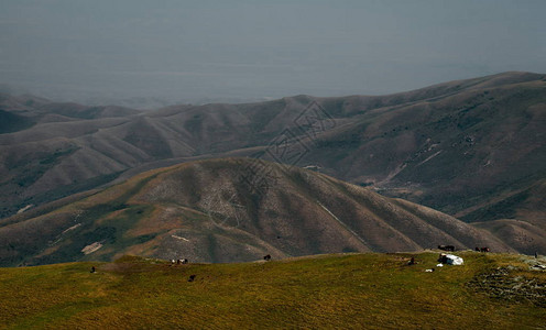 中亚吉尔斯坦在与塔吉克斯坦接壤的帕米尔地区东部图片