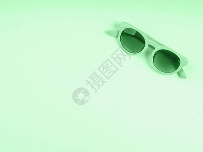 单色绿太阳眼镜平坦2020年图片
