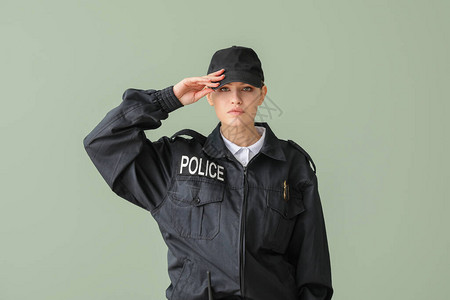 女警察彩色背景的女警官背景