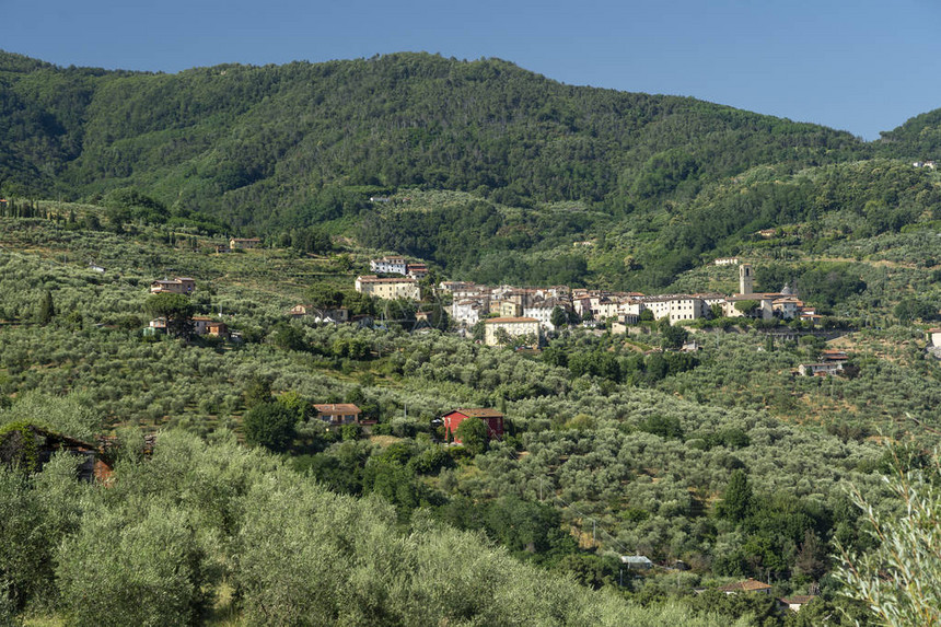 意大利托斯卡纳皮斯托亚蒙特卡蒂尼附近的历史名镇BuggianoCastello的乡村景图片