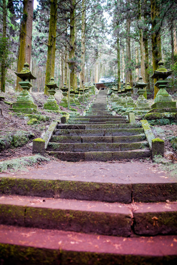 在山中安静地作为动画的神社图片