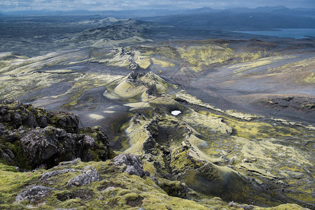 Laki火山口或Lakaggar是冰岛南图片