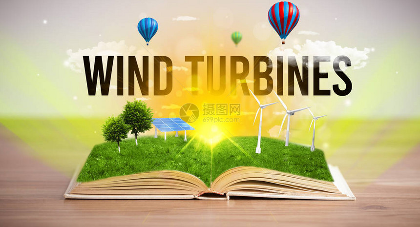 具有WINDTURBINS登记可再生能源图片