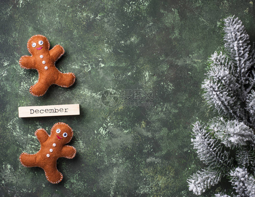 圣诞节背景和姜饼男图片