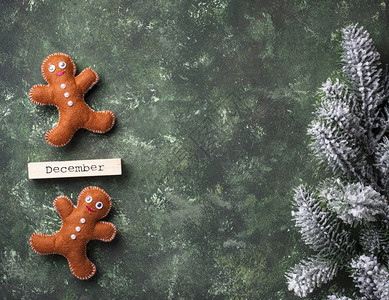 圣诞节背景和姜饼男图片