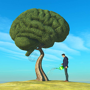 智商为零艺术字人类为人类大脑塑造的树浇背景