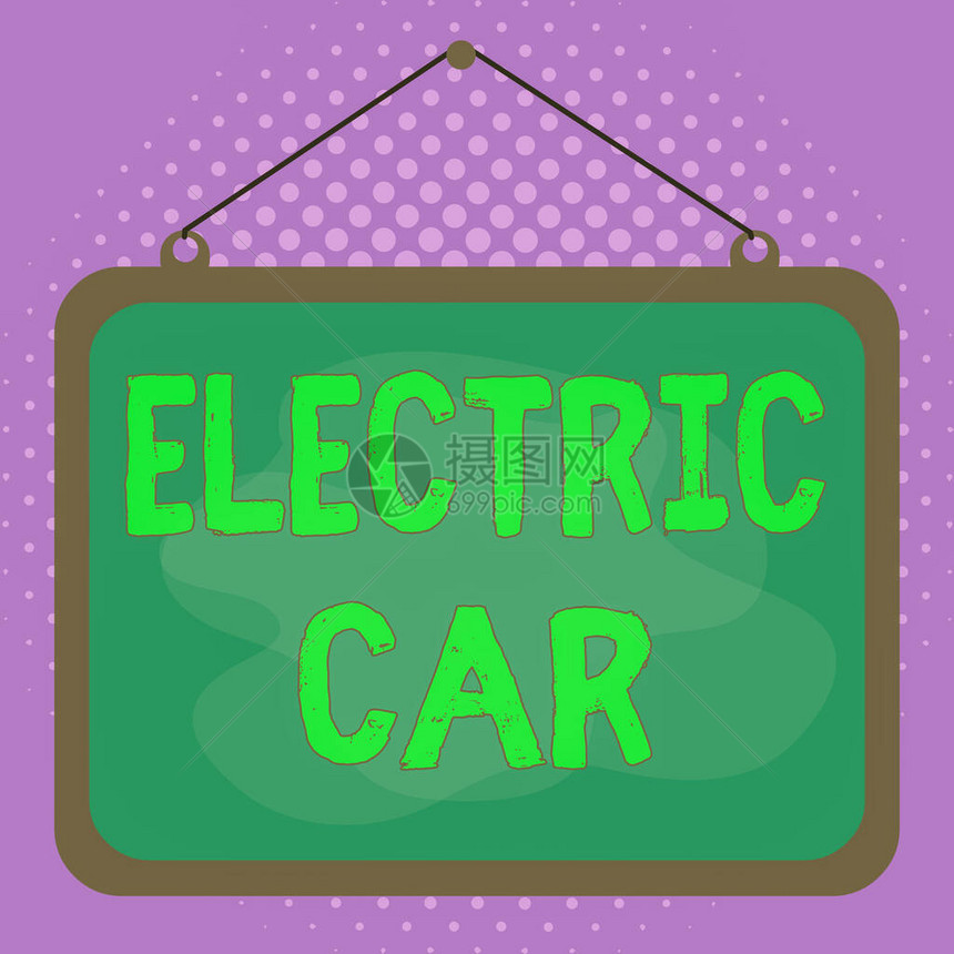 概念手写显示电动汽车概念意思是由一个或多个电动机驱动的汽车不对称不均匀形状图案图片