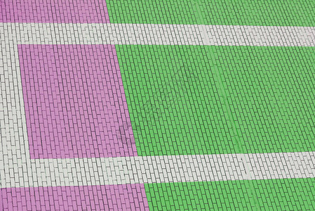绿色和粉红色砖墙图片