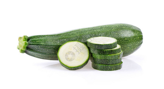 绿色的Zucchini白图片