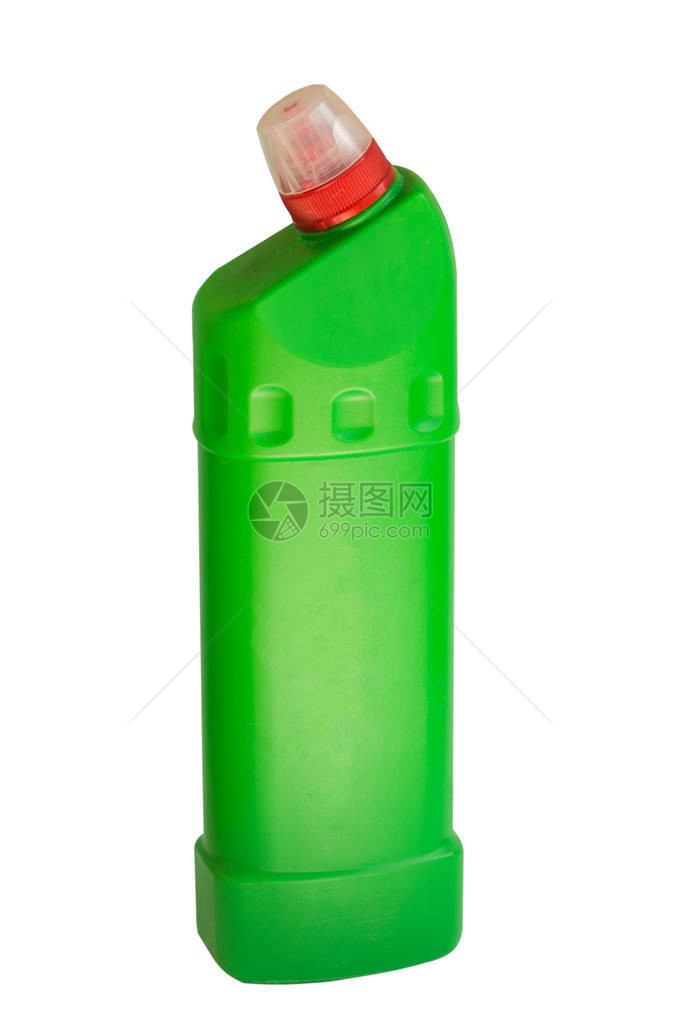 化工家庭清洁产品瓶塑料瓶在白颜色背图片