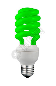 绿色保护生态荧光灯泡b白背景图片