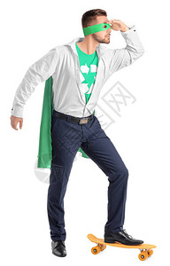 穿得像生态超级英雄的人穿着白图片