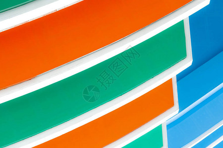 橙色白色绿色和蓝色建筑纹理背景图片