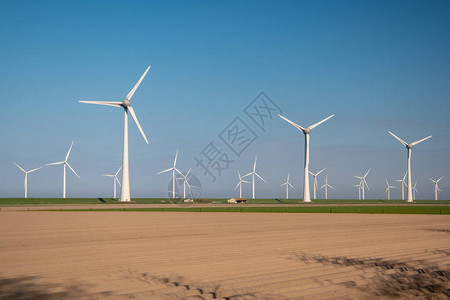 荷兰风机公园绿色能源风机磨风机涡轮机图片