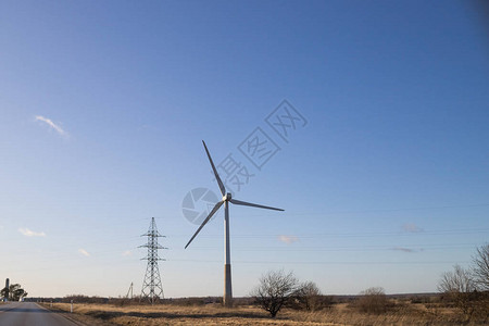 风力农场的涡轮图片