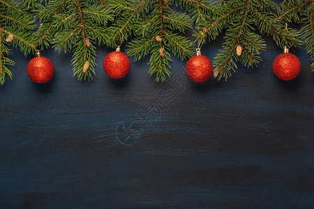 圣诞装饰在木本上复制空间冬图片