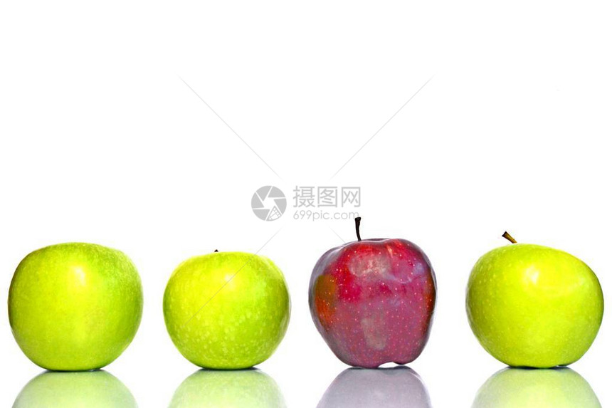 红色绿苹果图片