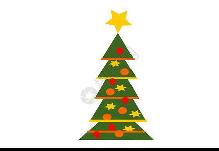 一棵圣诞树上面有一颗星图片