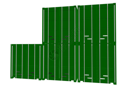 白色背景上的3D运输容器图片