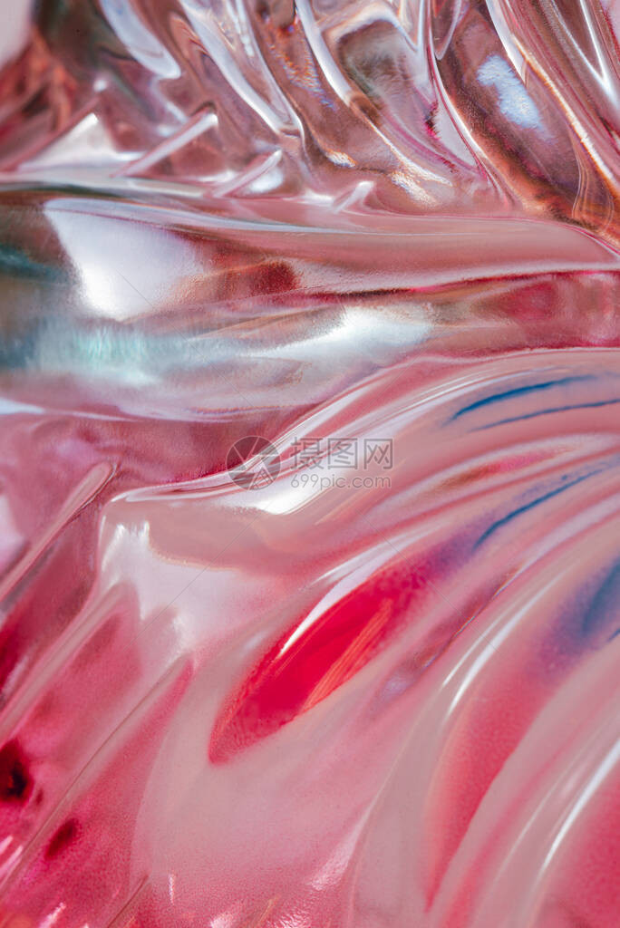 彩色波纹玻璃的抽象纹理图片