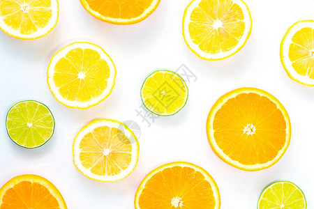 收集新鲜的柠檬柠檬橙子柑橘白图片