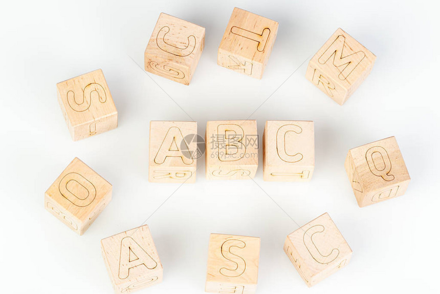 带字母ABC的Wood图片