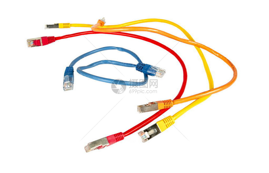 计算机网络的多色电缆图片