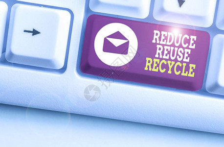 显示减少重复使用回收的书写笔记对环境负责的消费者行图片