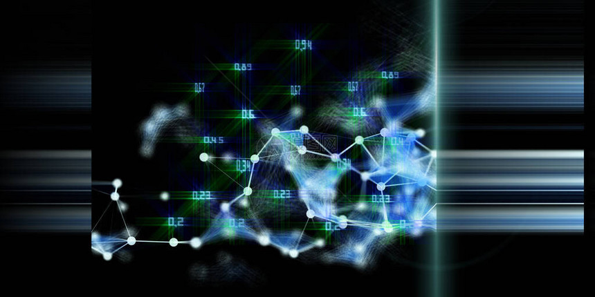 大数据发光多边形概念的抽象背景人工智能的商业和科学可图片