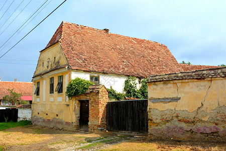 罗马尼亚特兰西瓦尼亚州Barcuter的典型农村地貌和农民住房图片