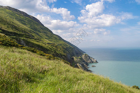爱尔兰威克洛的悬崖背景图片