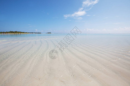 美丽的马尔代夫海滩自然的美丽背景图片