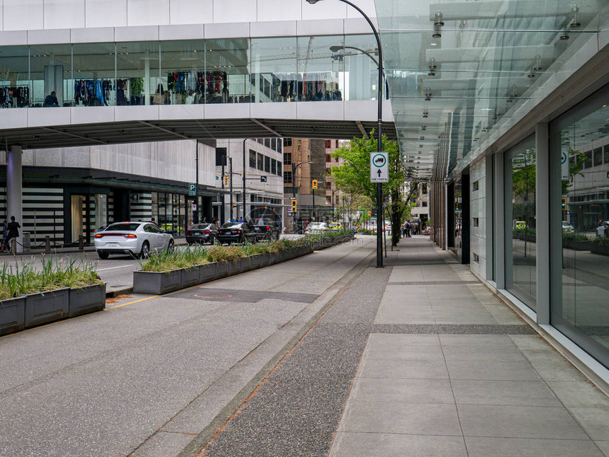加拿大温哥华市中心步行人道自行车图片