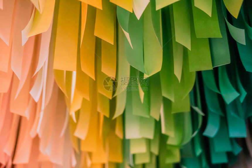 颜色调范围图案由条纹纸制成创意装饰设计理念绿色的彩色调板黄色粉图片