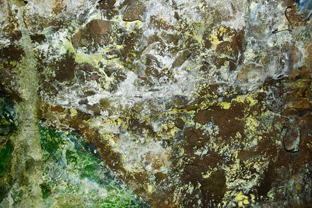 由石头混凝土制成的灰黄绿色自然背景绿色混沌浸渍石质地抽象背景图像有黄色和灰色和绿色斑插画