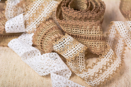 乡村风格棉质生态天然针织镂空亚麻带图片