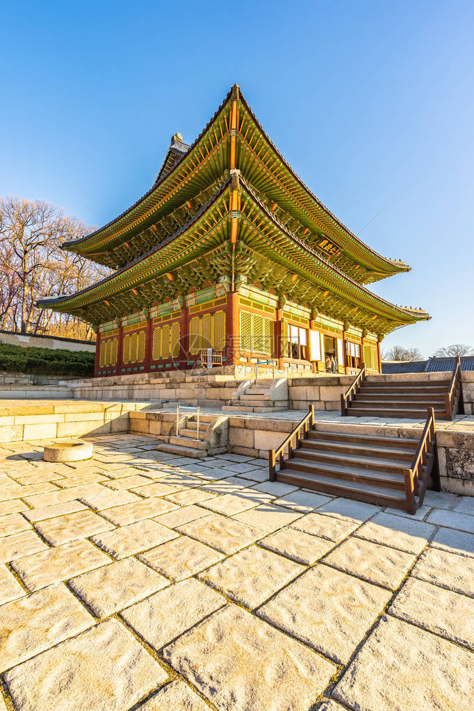 南韩首尔市长德冈宫殿地标的漂亮建图片