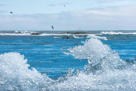 Jokulsarlon的海滩图片