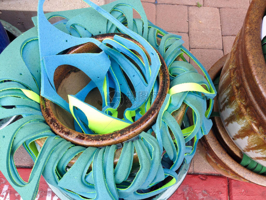 花盆陶土创新鞋回收再利用氯丁橡胶材料废图片