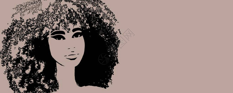 黑人妇女的黑人头发艺术背景图片