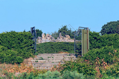 植物园石头山的入口背景图片