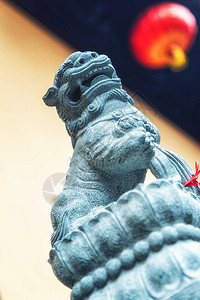 上海玉佛寺的石狮雕像上海最有图片