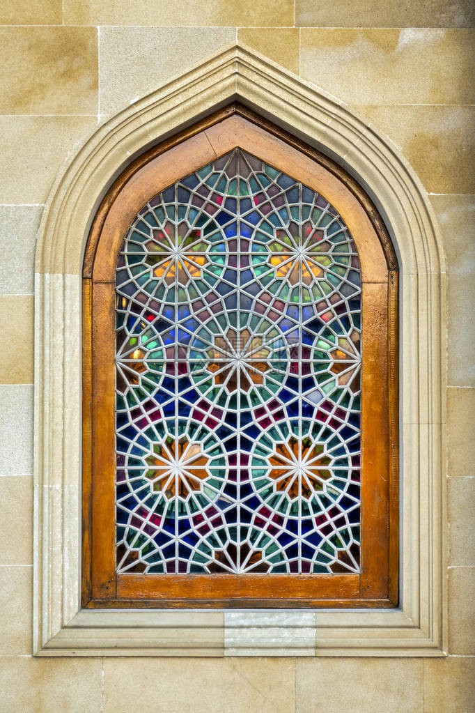 沙巴卡的玻璃窗是阿塞拜疆民族主人制造的图片