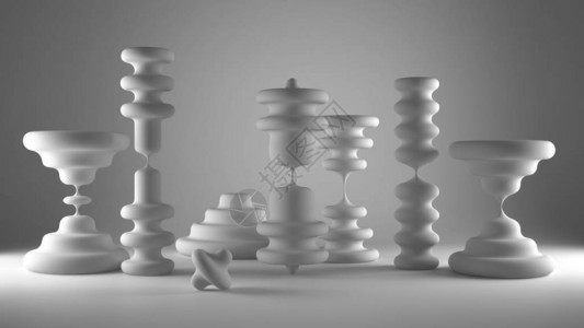 全白项目草稿沙漏形状的蜡烛抽象形状有机成分背景时间流逝的概念流动背景图片