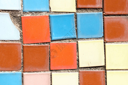 从方形瓷砖不同颜色的马赛克背景图片
