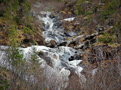 山中的瀑布KhakassiasouthernSiberia图片