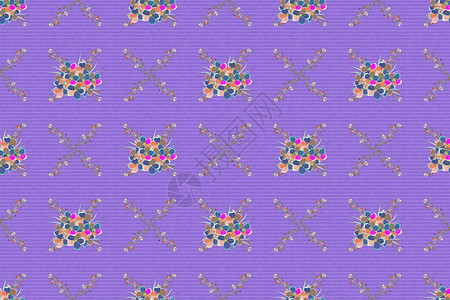 光栅插图蓝色和紫色的无缝花卉图案图片
