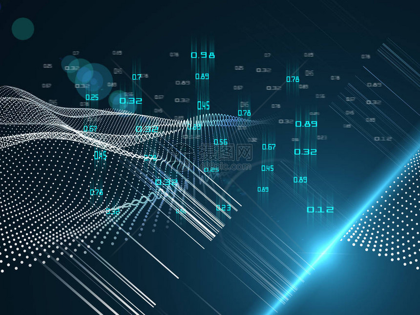 预测分析的抽象未来概念大数据量子虚拟密码学人工智能的商业可视化锁链图片