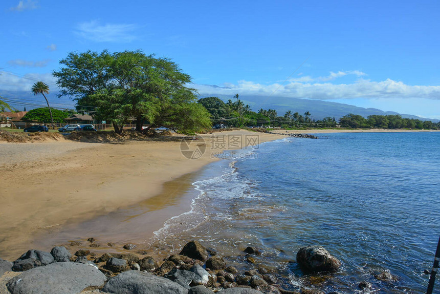 在夏威夷群岛毛伊岛美丽的沙滩上图片
