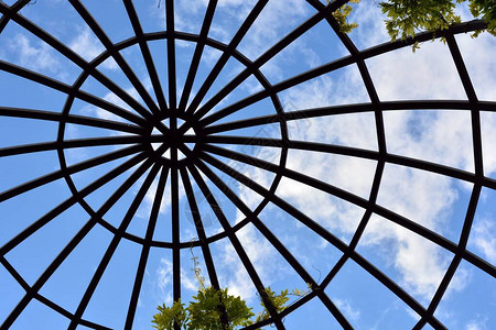 室外公园钢穹顶的结构图片